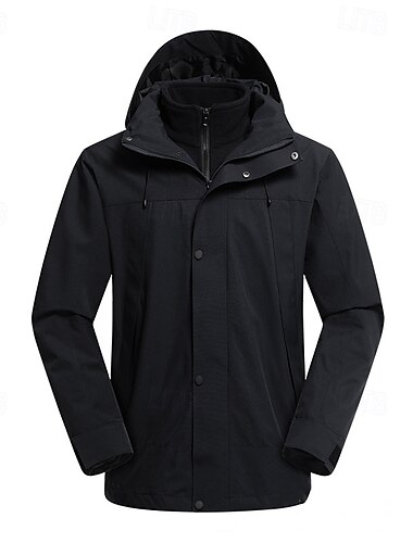  Herren Damen Soft Shell Jacke Wanderjacke Winter Draussen warm Fleece-Futter Windundurchlässig Wasserdicht 3-in-1-Jacke Vliesjacken Windbreaker-Jacke Reisen Schwarz Gelb Rot Marinenblau Grün