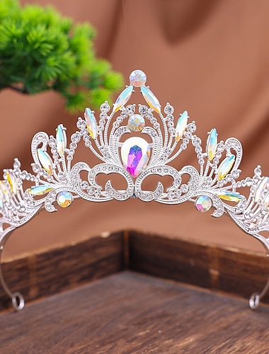  Kronen-Tiaras Stirnbänder Kopfbedeckung Strass Aleación Hochzeit Cocktail Elegant Luxus Mit Strass Kristall Verzierung Kopfschmuck Kopfbedeckung