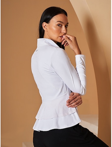  Mujer chaquetas de golf Rosado morado Gris rosa Negro Manga Larga Camiseta Ropa de golf para damas Ropa Trajes Ropa Ropa