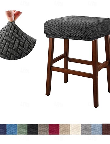  Funda elástica para silla de comedor con respaldo alto, funda para taburete, funda elástica y duradera, perfecta para proteger y refrescar su taburete, agrega comodidad y estilo a la decoración de la cocina, el bar o el comedor