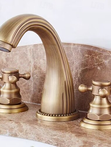  kraan olie gewreven brons wijdverspreide badkamer wastafel kraan wastafel kraan mengkraan toevoerslang kruisgreep 2 handgrepen 3 gaten
