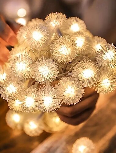 Rosen-Lichterkette, herzförmige Lichterkette, 1,5 m, 10 LEDs, 3 m, 20 LEDs, batteriebetrieben, Löwenzahn-Lichter, Weihnachten, Hochzeit, Geburtstag, Valentinstag, Zuhause, Schlafzimmer,