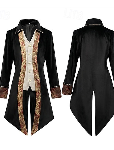 Punk & Gothic Middeleeuws Steampunk Jas Cosplay kostuum Smoking Ren Faire Vampieren Heer Grote maten Voor heren Koninklijk Stoompunk Carnaval Maskerade Prestatie Evenement / Feest Cocktailparty