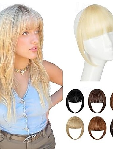  Stirn-Pony Glatt Synthetische Haare Damen