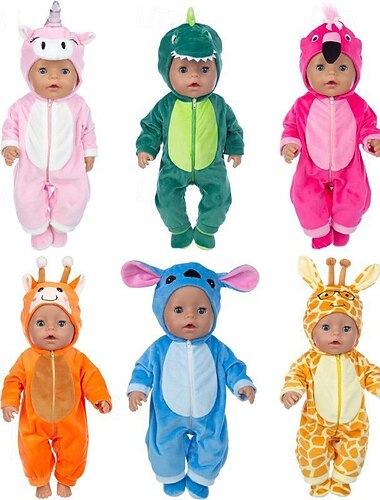 kostym+skor dockor outfit för 18 tum 43cm babydocka söta tröjor rompers dockkläder