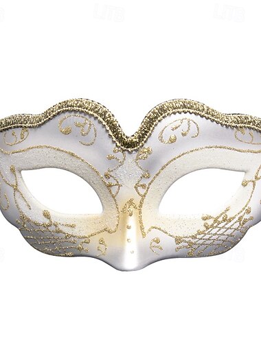  Arlecchina Karnevalsmaske Venezianische Maske Columbina Erwachsene Damen Halbes Gesicht Party Maskerade Karneval von Venedig Halloween Karneval Einfaches Karnevalskostüm