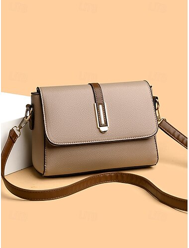  bolsa de ombro feminina clássica com aba e alça ajustável - estilosa e versátil, perfeita para trabalho ou roupas casuais