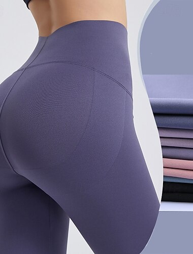  Damskie Spodnie do jogi Legginsy z podszewką z polaru Legginsy do jogi Podnoszenie pośladków Wyszczuplenie brzucha Wysoka talia Pilates Trening w siłowni Trening Rajstopy Jednokolorowe Perłowo-różowy