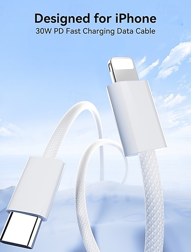  Joyroom Καλώδιο Lightning 30W 3,3 πόδια USB C σε Lightning 3 A Γρήγορη φόρτιση Νάιλον πλεγμένο Ανθεκτικό Απαλό Για iPhone Αξεσουάρ Κινητού Τηλεφώνου