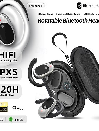  سماعات JM10 True Wireless TWS سماعات أذن مع خطاف بلوتوث 5.3 مقاومة للماء IPX4 عمر بطارية طويل لهاتف المحمول