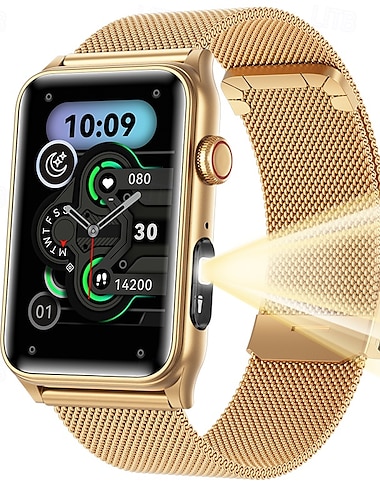  iMosi G50 Smartwatch 1.57 Zoll Smartwatch Fitnessuhr Bluetooth Temperaturüberwachung Schrittzähler Anruferinnerung Kompatibel mit Android iOS Damen Herren Freisprechanlage Wasserdicht Mediensteuerung