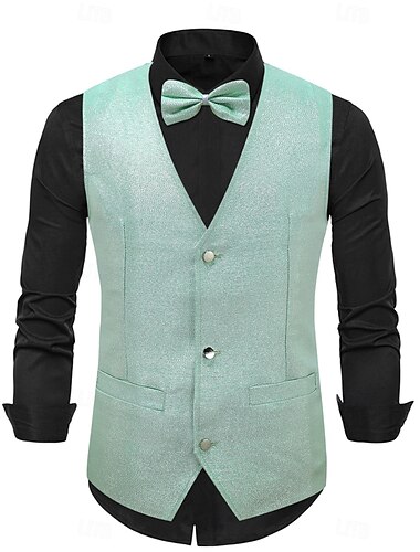  Retro Řvoucí 20s 20. léta 20. století Kamizelka Vesta Motýlek Velký Gatsby Gentleman Flitry Retro Pánské Vánoce předvečer Všech svatých Karneval Výkon loučení se svobodou nevěsty Festival Dospělé
