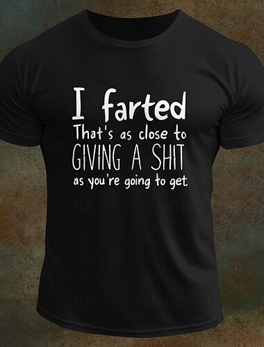  男性用 レタープリント おかしい Tシャツ ティートップ コットン１００％ 半袖 グラフィック シャツ ブラック ホワイト アーミーグリーン 快適なTシャツ バケーション ストリート ファッションデザイナーの衣類