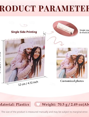  Personalisierte Foto-Baustein-Puzzle individuelles Hochzeitsgeschenk für Paare quadratisches doppelseitiges DIY-Kunstbild für Erwachsene Baustein-Puzzle Heimdekoration 3D-Ziegel