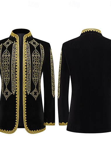  Elegant Vintage Victoriaans Jas Gemaskerd Bal Overkleding Ren Faire Prins Victoriaanse Corrina Geborduurd Borduurwerk Wijnoogst Voor heren Koninklijk Stoompunk Nieuwjaar Maskerade Feest Carnaval van