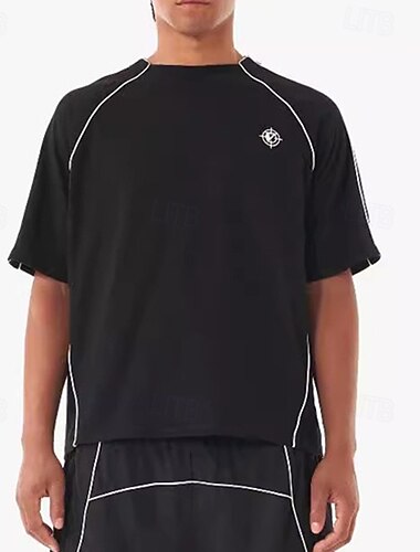  Férfi Póló Pólók Rövidujjú póló Tee Top Rövid ujjú Terített nyak Tavaszi nyár Sima Divat Dizájn Alap Kollázs Vakáció Utca Alkalmi Fekete Fehér Rózsaszín Férfi felső póló