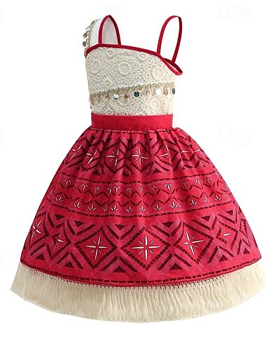  Moana Prinzessin Moana Kleid Kostüm Film- und TV-Themenkostüme Film Cosplay for Mädchen Kinder Karneval Kindertag Welttag des Buches Party Geburtstag Strand