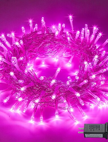  50m/100m rot &Rosa LED-Lichterkette, 400/800 LEDs EL 5 mm Lichterkette für Valentinstag, Feiertags- und Partydekor, 1 Set