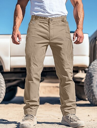  Herren Cargo-Hosen Cargohose Hose Tasche Gerader Schnitt Einfarbig Komfort Außenbereich Volle Länge Lässig Täglich Streetwear Stilvoll Schwarz Armeegrün Mikroelastisch