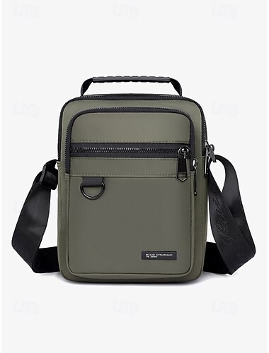  pánská zelená crossbody kabelka s mnoha kapsami na zip - odolná a stylová pro každodenní i cestovní použití