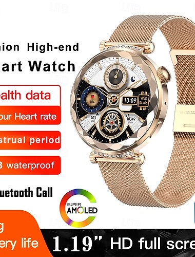  696 HK88 Reloj inteligente 1.19 pulgada Pulsera inteligente Bluetooth Podómetro Recordatorio de Llamadas Monitor de Pulso Cardiaco Compatible con Android iOS Mujer Llamadas con Manos Libres