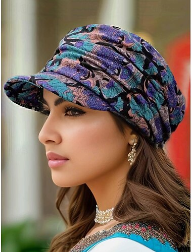  casquette ample à imprimé cachemire multicolore pour femme – chapeau léger de style bohème pour les vêtements décontractés, les activités de plein air et les voyages