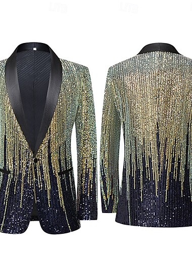  Disco Années 1980 Blazer à Col Revers Disco Paillettes Homme Halloween Mascarade Soirée Club Défilé de la Fierté Adulte Manteau Automne & Hiver
