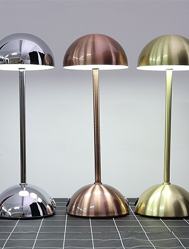  retro skrivbordslampa i metall - trådlös usb-laddning touch sänglampa för hem vardagsrum sovrum 1st