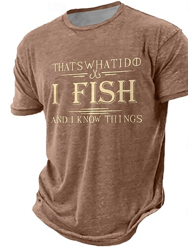  Mannen Grappige Visser Graphic T-Shirt Korte Mouw - "Dat is wat ik doe  ik vis en ik weet dingen"