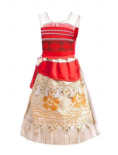  Moana Principessa Moana Vestito Costume Costumi a Tema Film e TV Cosplay di film for Ragazze Bambini Carnevale Giornata universale dell'infanzia Giornata mondiale del libro Feste Compleanno Spiaggia