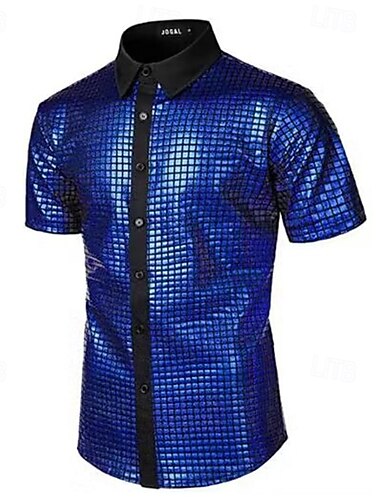  Herre Skjorte Sommerskjorte Uformell skjorte Skjorte med knapper Svart Gul Rosa Rød Kongeblå Kortermet عادي Knaphul Feriereise Skoleball Klær Polyester Mote Fritid Bekvem