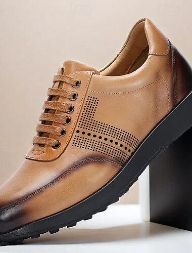  stylische braune Leder-Schnürsneaker mit Lochmuster für Herren | perfekt für Casual und Business Casual