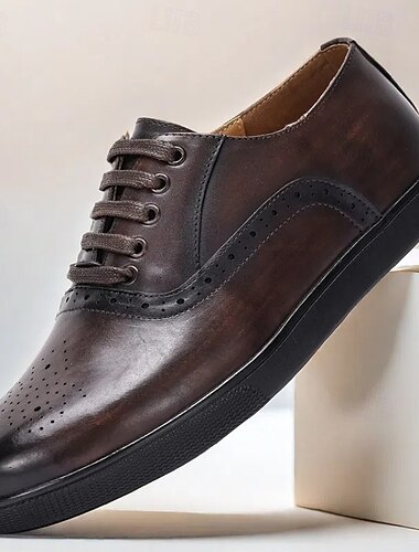 Herren-Brogue-Oxford-Schuhe aus braunem Rindsleder mit perforierten Details – stilvolle, formelle Schuhe für Business, Hochzeiten und besondere Anlässe