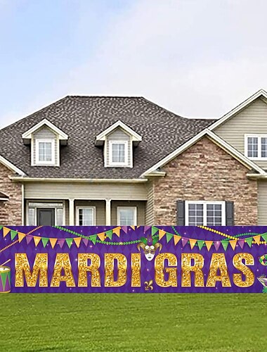  Mardi Gras Karneval Parade Flagge Outdoor Terrasse Garten Flaggen Parade Banner Dekor Party liefert