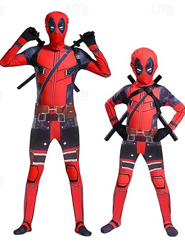  Deadpool & Wolverine Deadpool Cosplay-kostym Bodysuits Film-cosplay for Herr Pojkar Vuxen Barn Karnival Maskerad Fest / afton