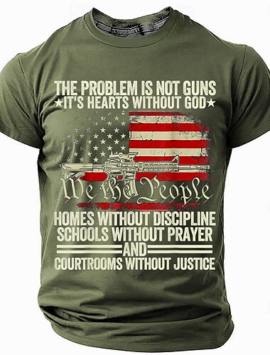  Dia dos Veteranos Camiseta Masculina Patriota Veterano Bandeira Americana Nós o Povo T-shirt Manga Curta T-shirt Impressão 3D Camisa Gola Redonda Militar Americana Rua Diário Preto Azul Verde Verão