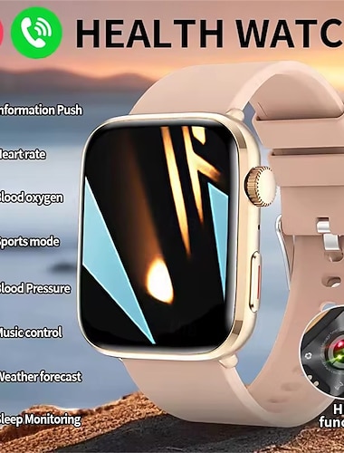  T92 Montre intelligente 1.85 pouce Smartwatch Montre Connectée Bluetooth Podomètre Rappel d'appel Contrôle de l'Activité Compatible avec Android iOS Unisexe Longue Veille Appels Mains Libres Étanche