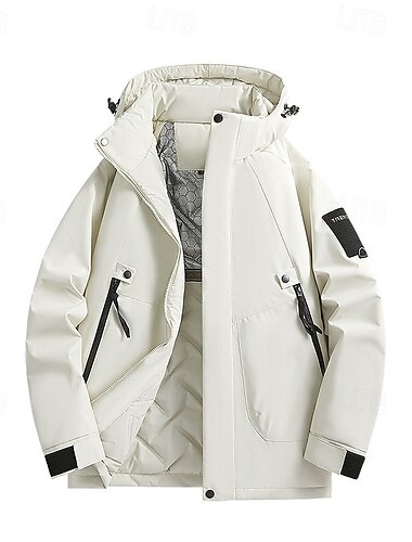  Herren Soft Shell Jacke Wanderjacke Winter Draussen warm Windundurchlässig Wasserdicht Winterjacken Leichte Jacke Windbreaker-Jacke Reisen Schwarz Elfenbein Gelb Dunkelblau