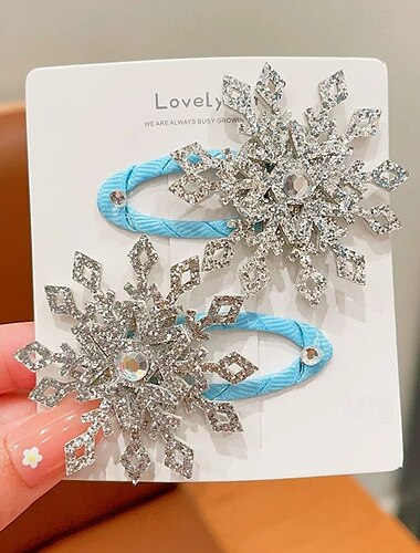  2 Stück kinderkleidung Mädchen Haarzubehör Aktiv Süß Party Geburtstag Schneeflocke Rosa Blau