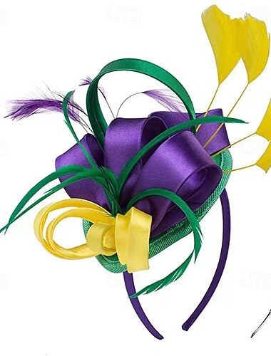  fascinatorer for kvinner teselskap lue pannebånd derby bryllup kirke brude cocktail fjær hårklipp for mardi gras