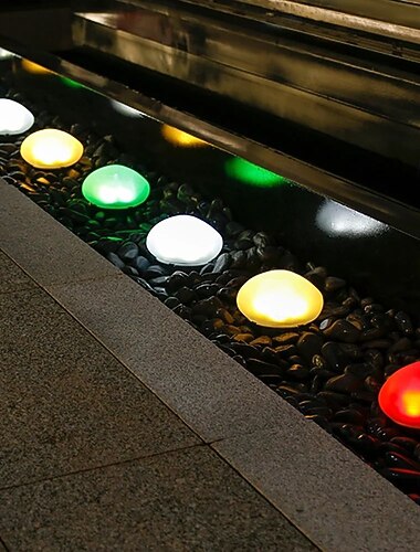  Luzes solares externas simulam luzes de decoração de seixo à prova d'água para jardim pátio terraço villa piscina pátio passarela paisagem decoração 1pc