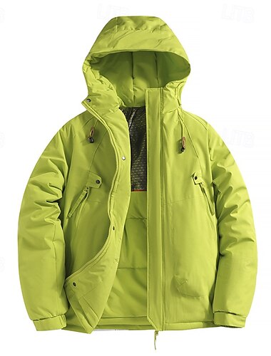  Herren Wattierte Steppjacke Fleecejacke für Wanderer Winter Draussen warm Winterjacken Vliesjacken Voller Reißverschluss Klettern Camping / Wandern / Höhlenforschung Reisen Schwarz Purpur Braun Grün
