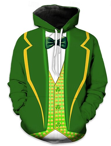  Pyhän Patrickin päivä Shamrock irlantilainen Huppari Onnekas apila Edessä tasku Kuvitettu Käyttötarkoitus Pariskuntien Miesten Naisten Aikuisten Pyhän Patrickin päivä 3D-tulostus Juhla Rento / arki