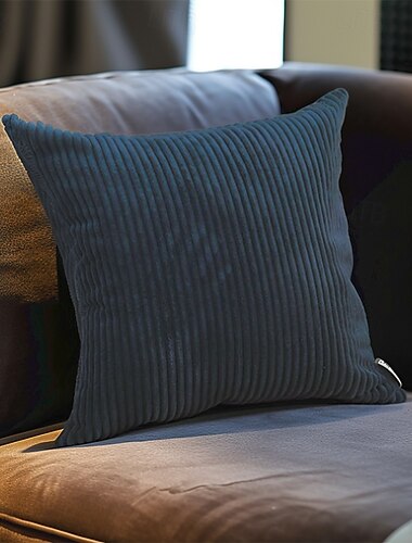  decoratieve toss kussens 1pc effen corduroy eenvoudige maïs strip kussensloop pure kleur pluche kussen meerkleurige bank knuffelen kussensloop roze blauw saliegroen paars geel
