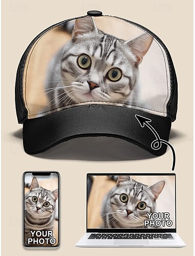  Anpassbare Trucker-Mütze, personalisierte Netzmütze für Familie, Freunde, Paare und Gruppenveranstaltungen, perfekt für Katzenliebhaber und Freizeitkleidung