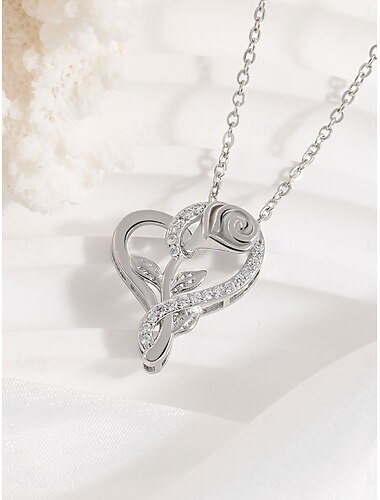  Halskette Kupfer Damenmode süßes klassisches Herz schöne Herzform Halskette für Valentinstag Geburtstagsgeschenk