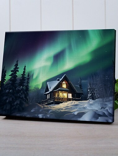  aurora house led canvas wall art led lighted wall decor 2aa battery light led canvas print kitchen bedroom or home decor