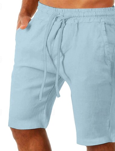  Voor heren Korte broek Zomer korte broeken Strandshorts Zak Trekkoord Elastische taille Effen Comfort Buiten Dagelijks Uitgaan Modieus Streetwear Zwart Wit