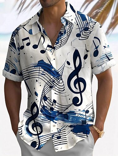  Voor heren Opmerkingen Normaal shirt Overhemd met knopen Korte mouw Casual Causaal Casual Zomer Lente Strijkijzer Dichtknopen Wit