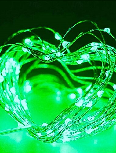  2 Stück Kupferdraht-Lichterketten, batteriebetrieben, 8 Modi mit Fernbedienung, 50/100/200 LEDs, wasserdicht, Lichterkette für die Dekoration